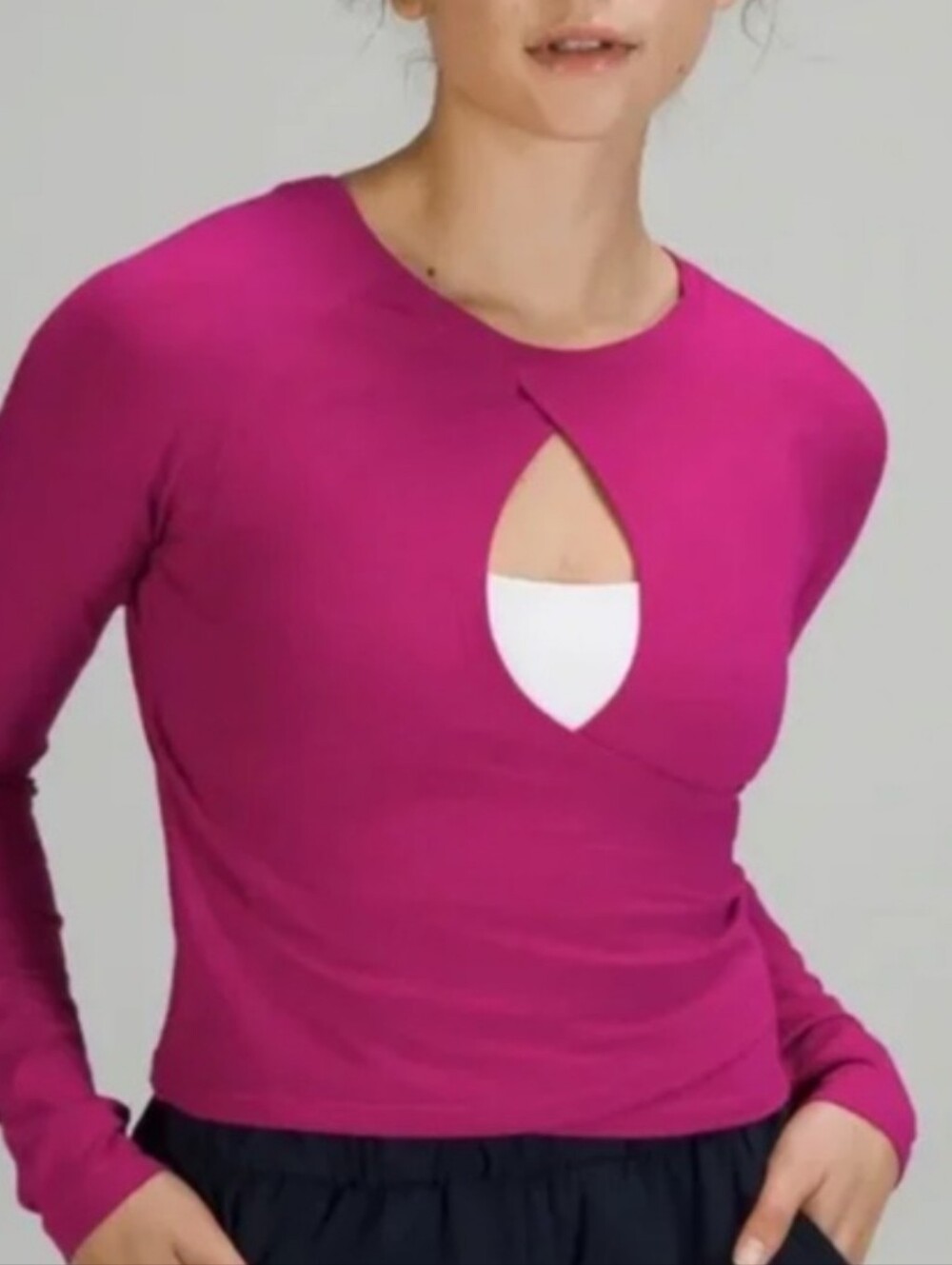 RARE Lululemon LA Keyhole Reversible Long Sleeve Ripened Raspberry